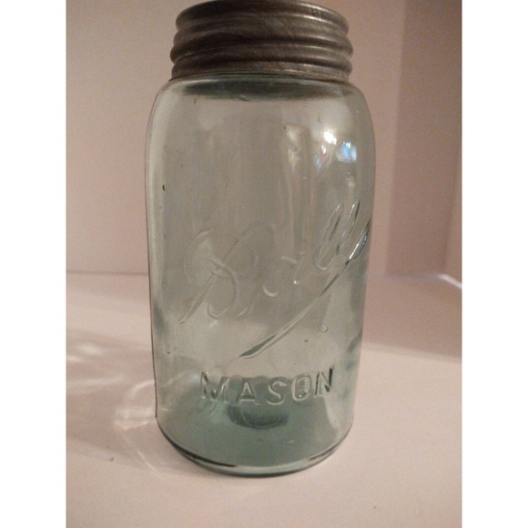 Blue Glass Vintage Ball Mason Jar #3 C